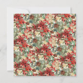 Elegant Winter Floral Gold Holiday Feestdagenkaart (Achterkant)