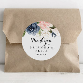 Elegant Winter Floral Hartelijk dank voor het huwe Ronde Sticker