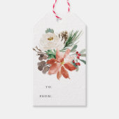 Elegant Winter Floral Holiday Cadeaulabel (Voorkant)