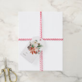 Elegant Winter Floral Holiday Cadeaulabel (Met Touw)