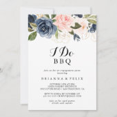 Elegant Winter Floral I Do BBQ Engagement Party Kaart (Voorkant)