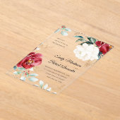 Elegant Winter Floral kerstbruiloft Acryl Uitnodigingen (Laagn)