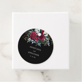 Elegant Winter Floral kerstbruiloft Bedankjes Labels