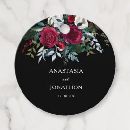 Elegant Winter Floral kerstbruiloft Bedankjes Labels