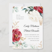 Elegant Winter Floral kerstbruiloft Kaart (Voorkant)