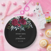 Elegant Winter Floral kerstbruiloft Papieren Bordje (Feest)