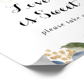 Elegant Winter Floral Love is Sweet Sign Poster (Hoek)