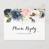 Elegant Winter Floral Menu Choice RSVP Briefkaart (Voorkant)
