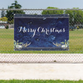 Elegant Winter Floral Merry Kerstmis Spandoek (Insitu)