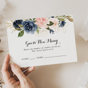 Elegant Winter Floral raden hoeveel spel Kaart Visitekaartje