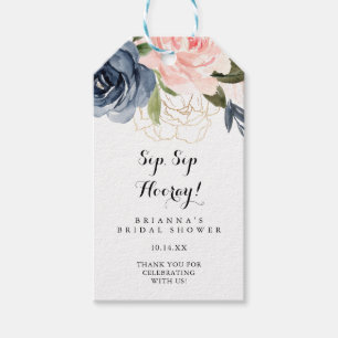 Elegant Winter Floral Sip Sip Hooray Vrijgezellenf Cadeaulabel