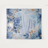 Elegant Winter Floral Teacup Birthday Par-Tea Wandkleed (Voorkant (horizontaal))