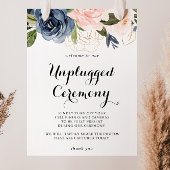 Elegant Winter Floral Unplugged Ceremony Sign Poster