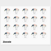 Elegant Winter Floral Wedding Envelope Seals Ronde Sticker (Vel)