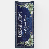 Elegant Winter Floral Wedding Gefeliciteerd Spandoek (Verticaal)