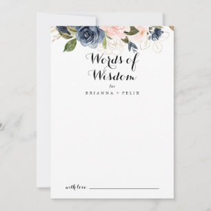 Elegant Winter Floral Wedding Words of Wisdom Advieskaart