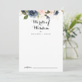 Elegant Winter Floral Wedding Words of Wisdom Advieskaart (Staand voorkant)