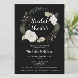 Elegant Winter Floral Wreath Vrijgezellenfeest Kaart