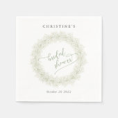 Elegant Winter Floral Wreath Vrijgezellenfeest Servet (Voorkant)