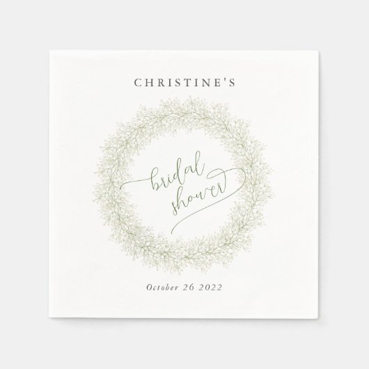 Elegant Winter Floral Wreath Vrijgezellenfeest Servet (Voorkant)