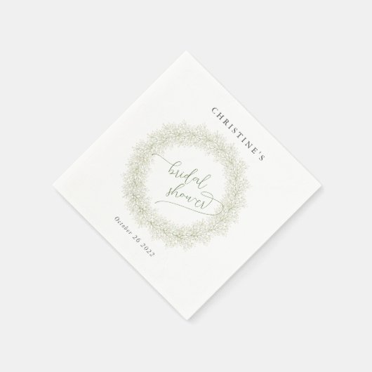 Elegant Winter Floral Wreath Vrijgezellenfeest Servet (Hoek)