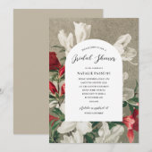 Elegant Winter Florals Vrijgezellenfeest Kaart (Voorkant / Achterkant)