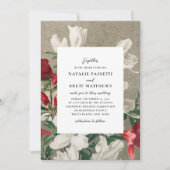 Elegant Winter Florals Wedding Kaart (Voorkant)