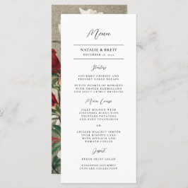 Elegant  Winter Florals Wedding Menu