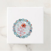 Elegant Winter Flowers Holiday Kerstgeschopt Bedankjes Labels (In situ)