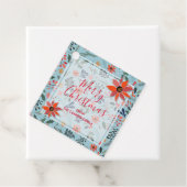 Elegant Winter Flowers Holiday Kerstmis Bedankjes Labels (In situ)