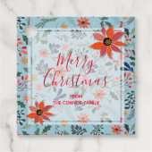 Elegant Winter Flowers Holiday Kerstmis Bedankjes Labels (Voorkant)