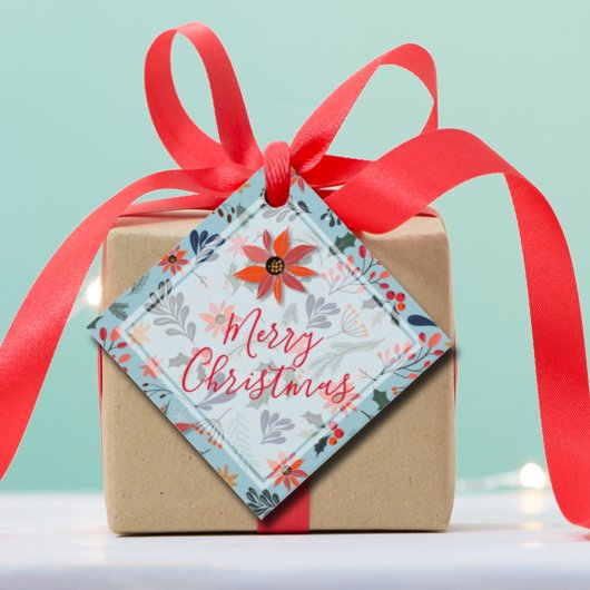 Elegant Winter Flowers Holiday Kerstmis Bedankjes Labels