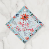 Elegant Winter Flowers Holiday Kerstmis Bedankjes Labels (Voorkant)