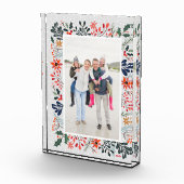 Elegant Winter Flowers Snow Family Fotoblokken (Rechts)