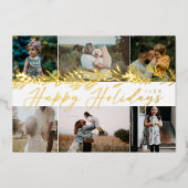 Elegant Winter Foliage 6 Foto serie Collage Folie Feestdagenkaart (Voorkant)