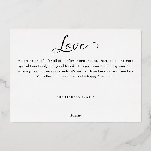 Elegant Winter Foliage 6 Foto serie Collage Folie Feestdagenkaart (Achterkant)