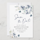 Elegant Winter Foliage Boho Wedding Save the Date (Voorkant)