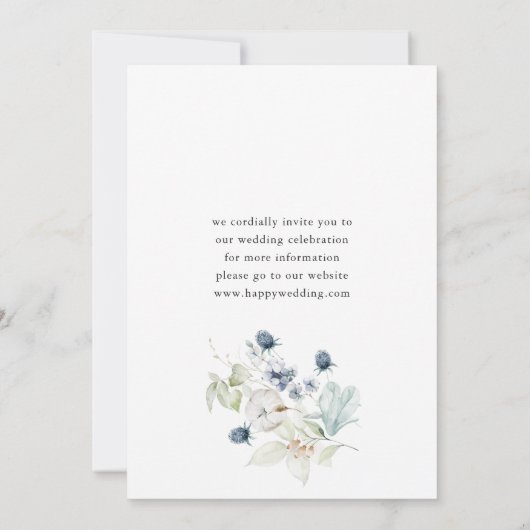 Elegant Winter Foliage Boho Wedding Save the Date (Achterkant)