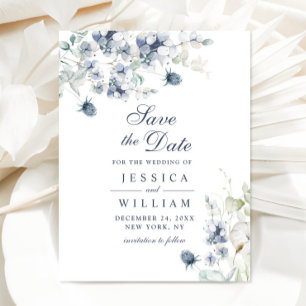Elegant Winter Foliage Boho Wedding Save the Date Briefkaart