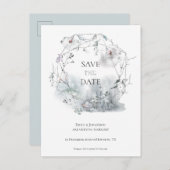 Elegant Winter Foliage Bruiloft Save The Date Aankondigingskaart (Voorkant / Achterkant)