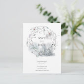 Elegant Winter Foliage Bruiloft Save The Date Aankondigingskaart (Staand voorkant)
