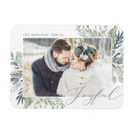 Elegant Winter Foliage | Holiday Photo Magnet Magneet