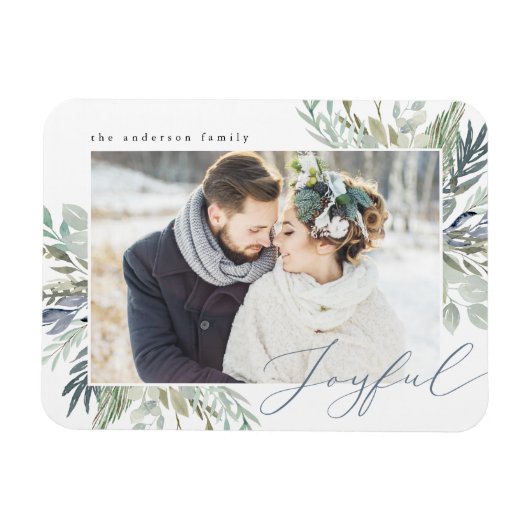 Elegant Winter Foliage | Holiday Photo Magnet Magneet (Horizontaal)