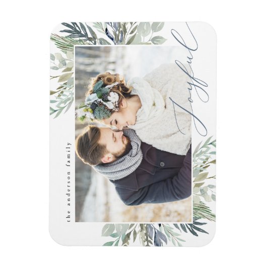 Elegant Winter Foliage | Holiday Photo Magnet Magneet (Verticaal)