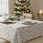 Elegant Winter Foliage Holiday Tablecloth Tafelkleed