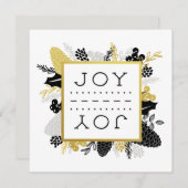 Elegant Winter Foliage JOY Christmas Feestdagenkaart (Voorkant / Achterkant)