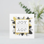 Elegant Winter Foliage JOY Christmas Feestdagenkaart (Staand voorkant)