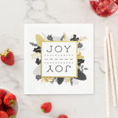 Elegant Winter Foliage JOY Christmas Servet (Insitu)