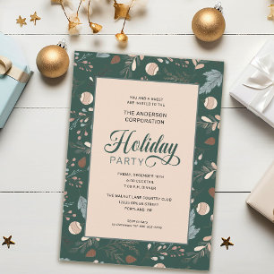 Elegant Winter Foliage Kantoor Holiday Party Kaart