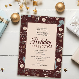 Elegant Winter Foliage Kantoor Holiday Party Kaart